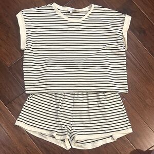 Women's Striped Set - Black and Cream